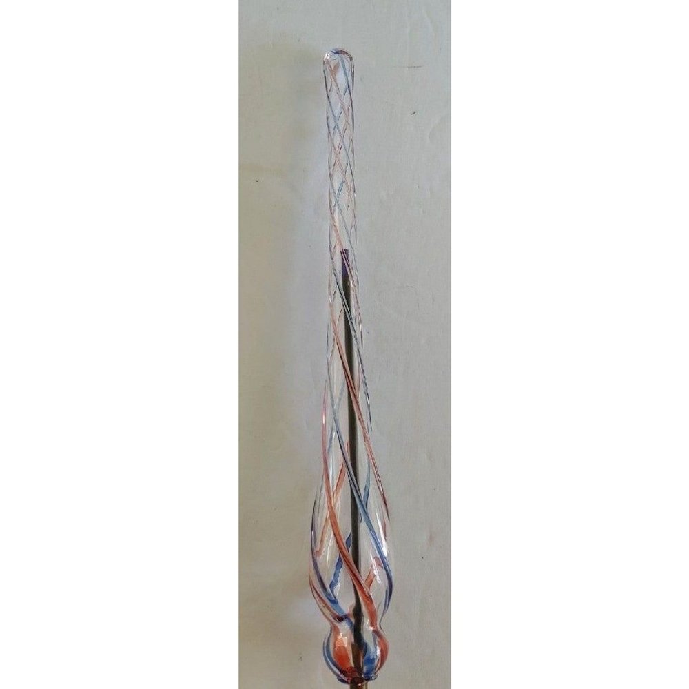 Spiral Blue and Red Art Glass Writing Pen